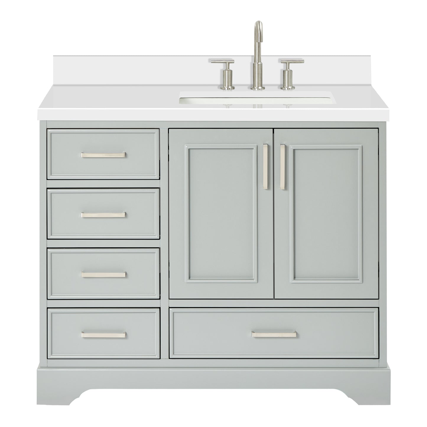 Langford 42-inch Grey bathroom vanity on white back ground front view main image