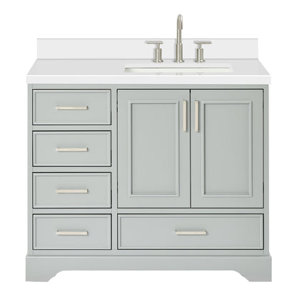 Langford 42-inch Grey bathroom vanity on white back ground front view main image