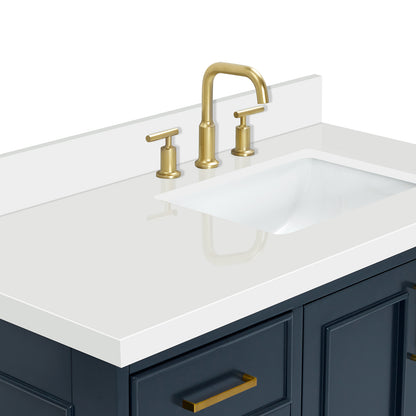Langford 42-inch Midnight Blue bathroom vanity on detail 2