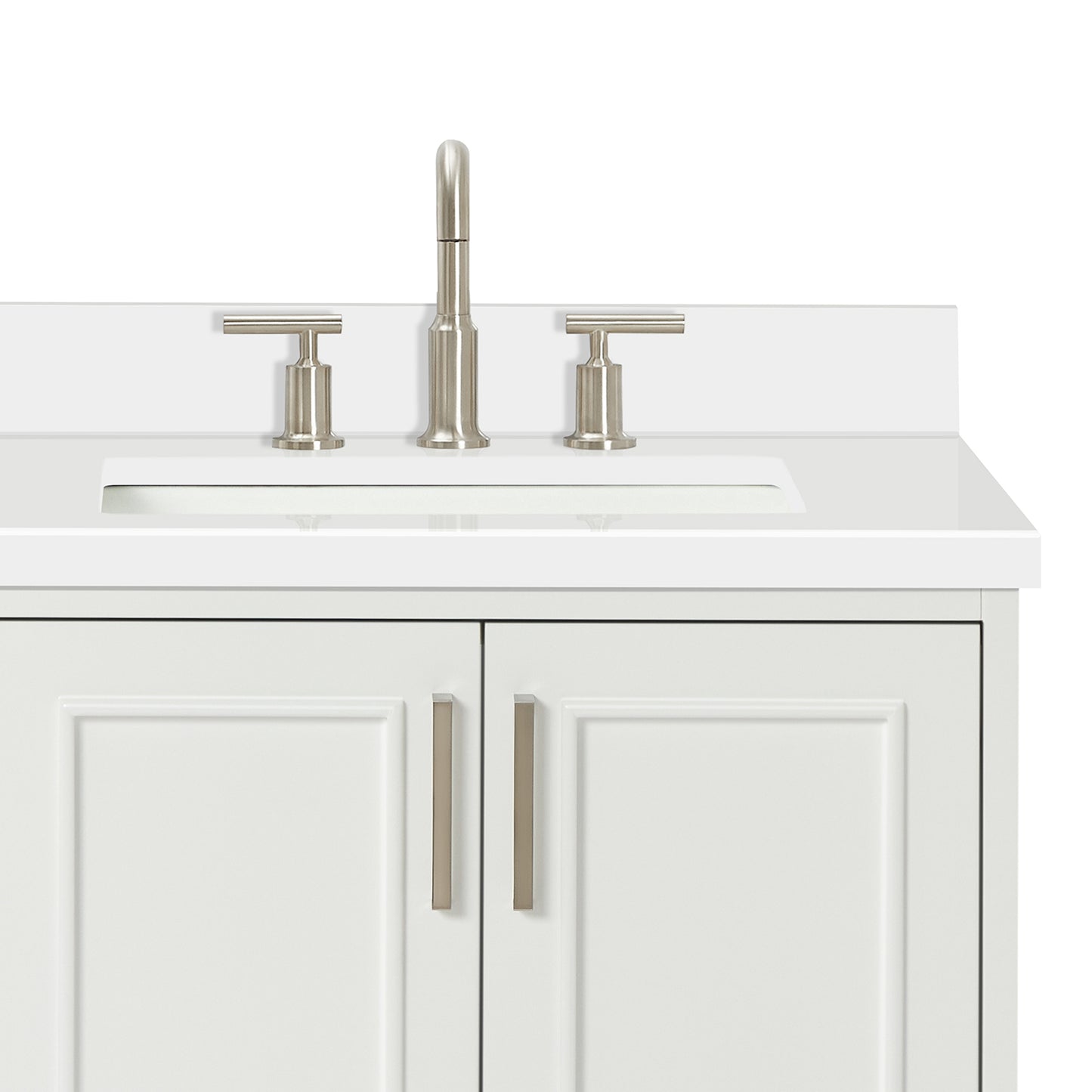 Langford 42-inch White bathroom vanity on detail 2