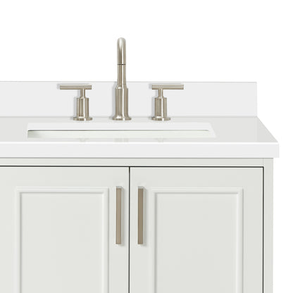 Langford 42-inch White bathroom vanity on detail 2