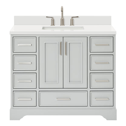 Langford 42-inch Grey bathroom vanity on white back ground front view main image