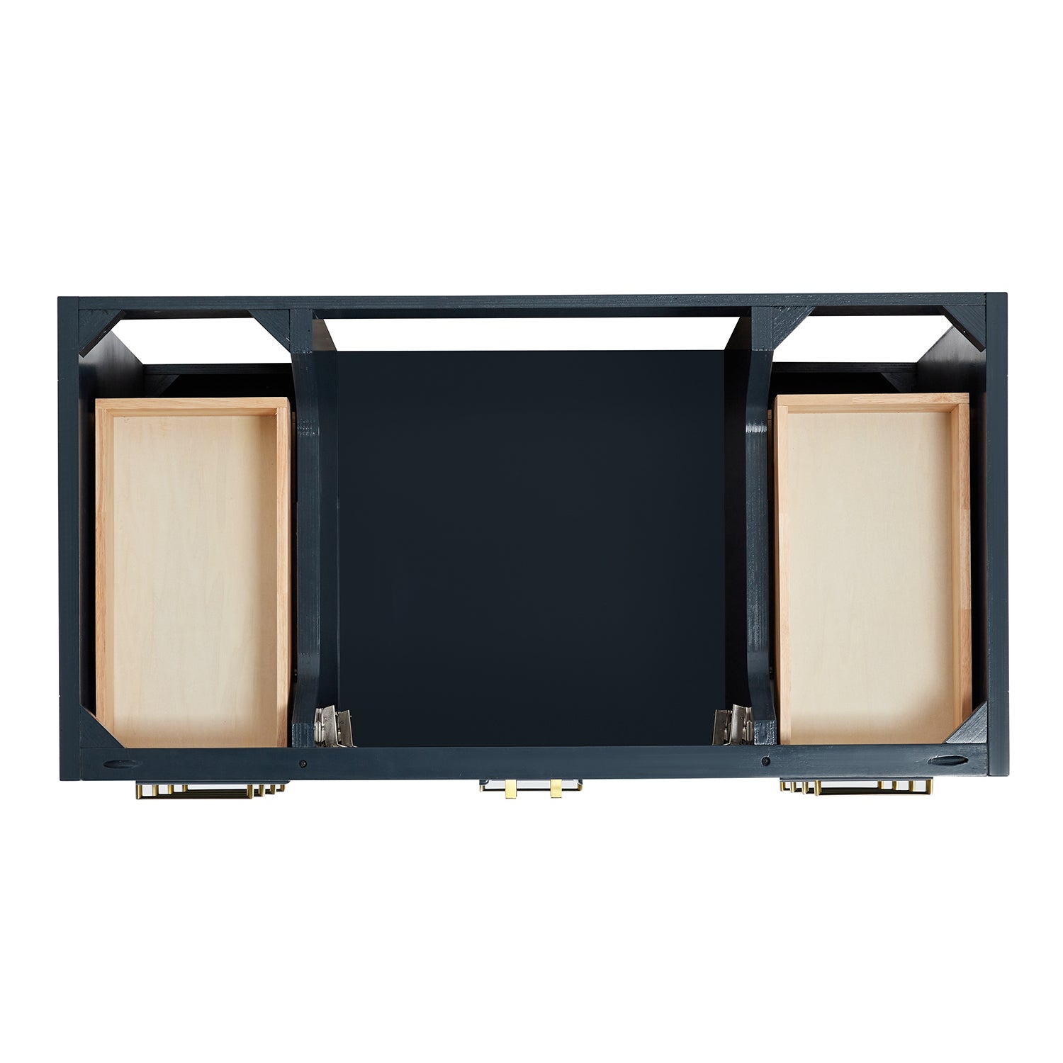 Langford 42-inch Midnight Blue bathroom vanity on white back ground top down