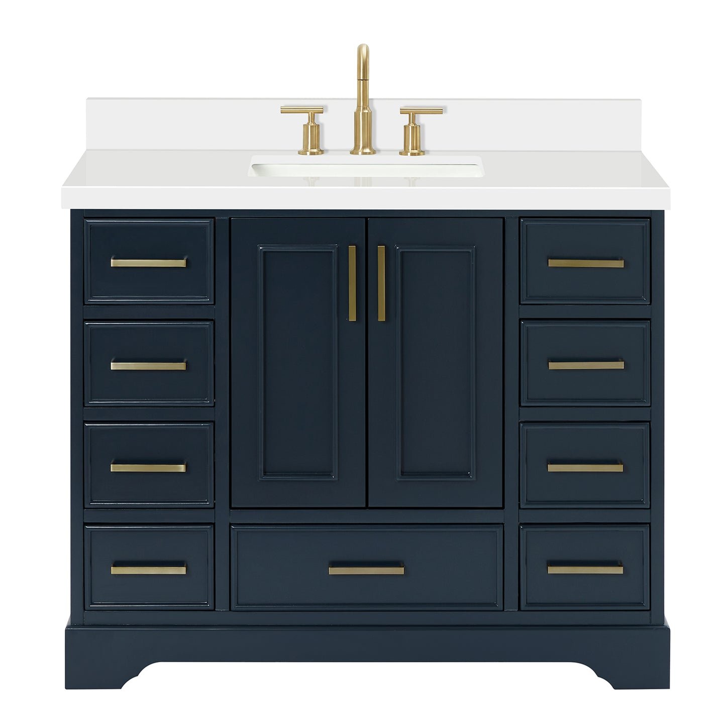 Langford 42-inch Midnight Blue bathroom vanity on white back ground front view main image
