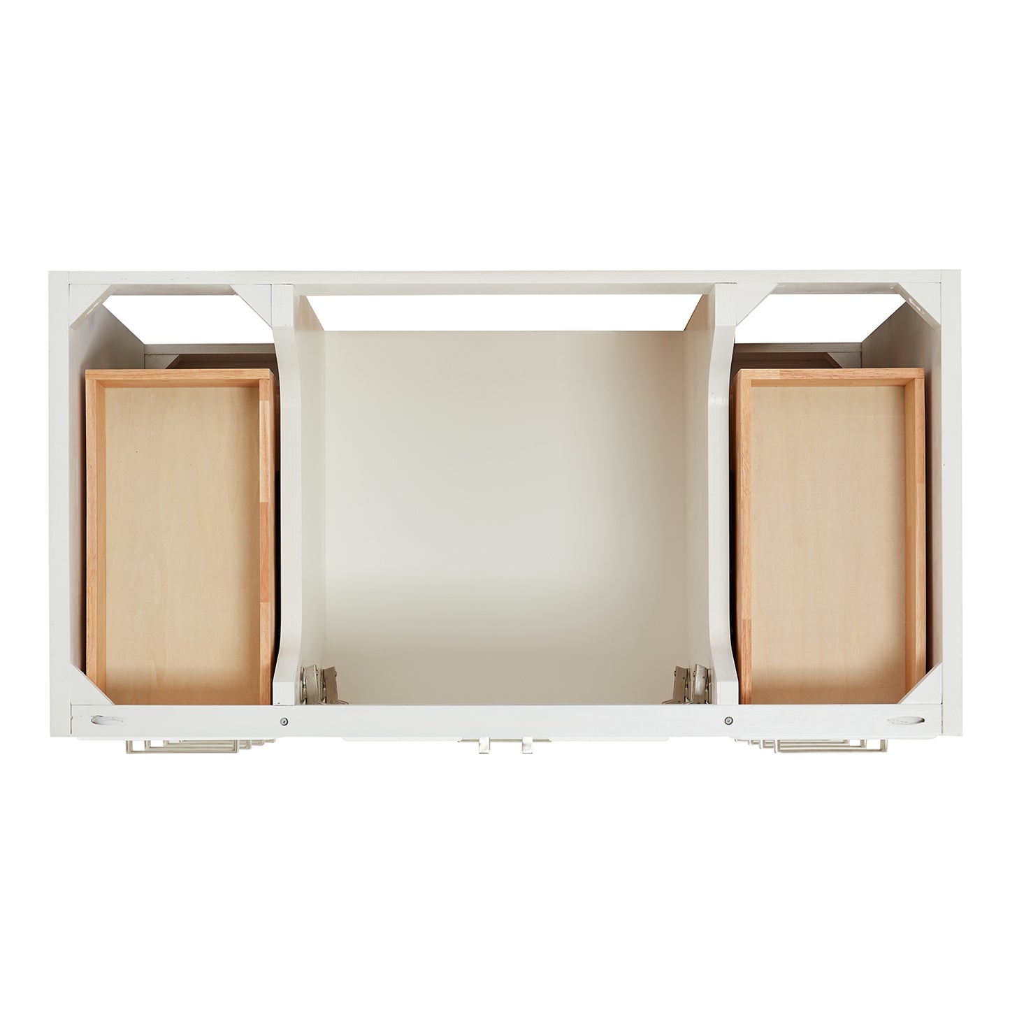 Langford 42-inch White bathroom vanity on white back ground top down