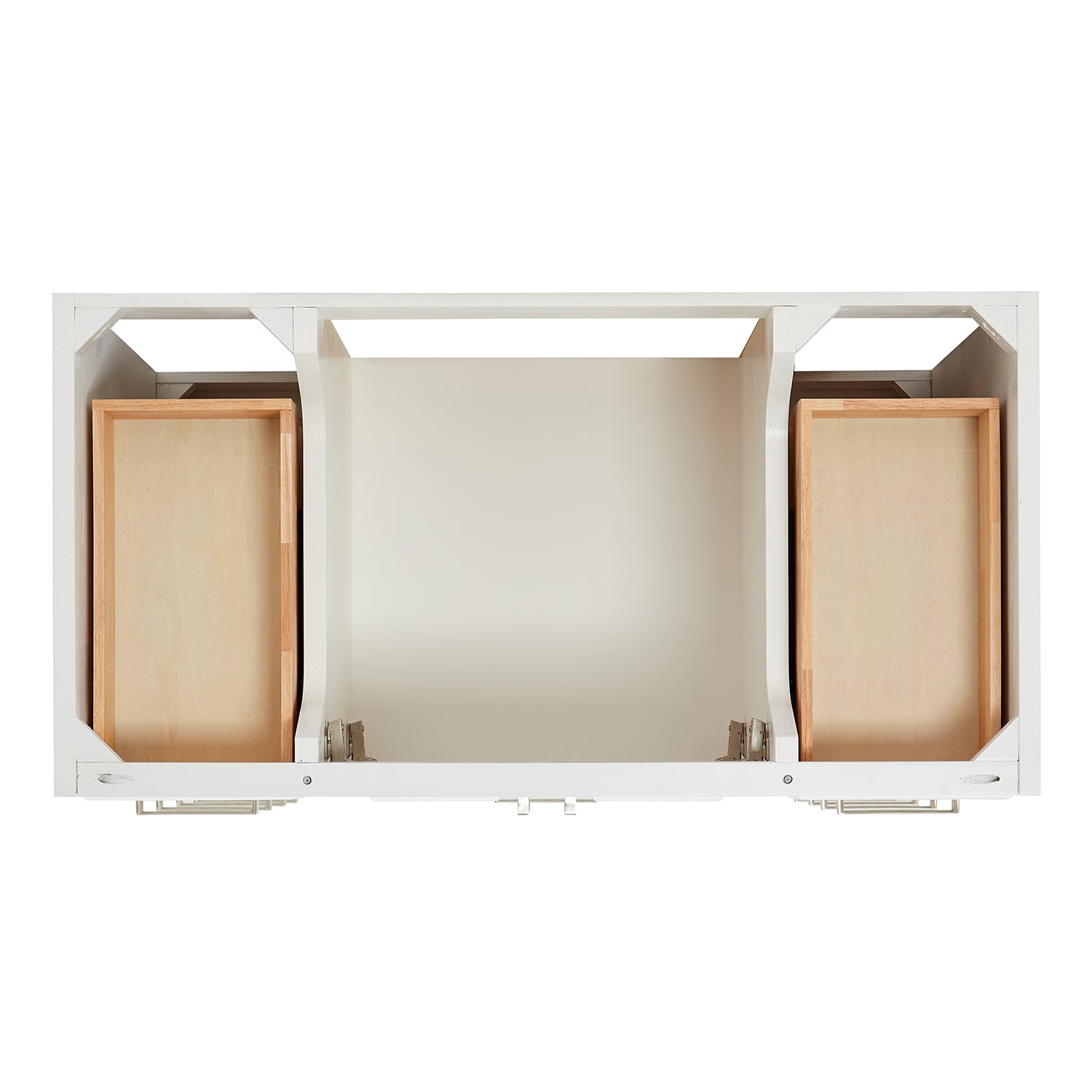 Langford 42-inch White bathroom vanity on white back ground top down