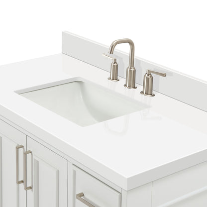 Langford 42-inch White bathroom vanity on detail 2
