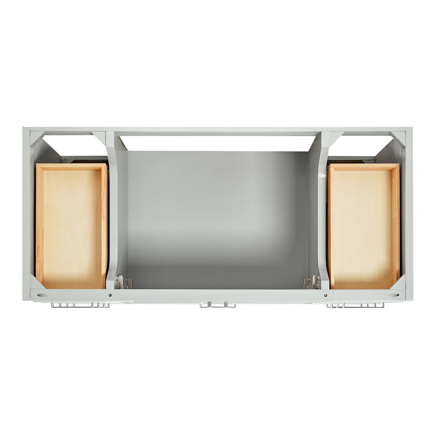 Langford 48-inch Grey bathroom vanity on white back ground top down