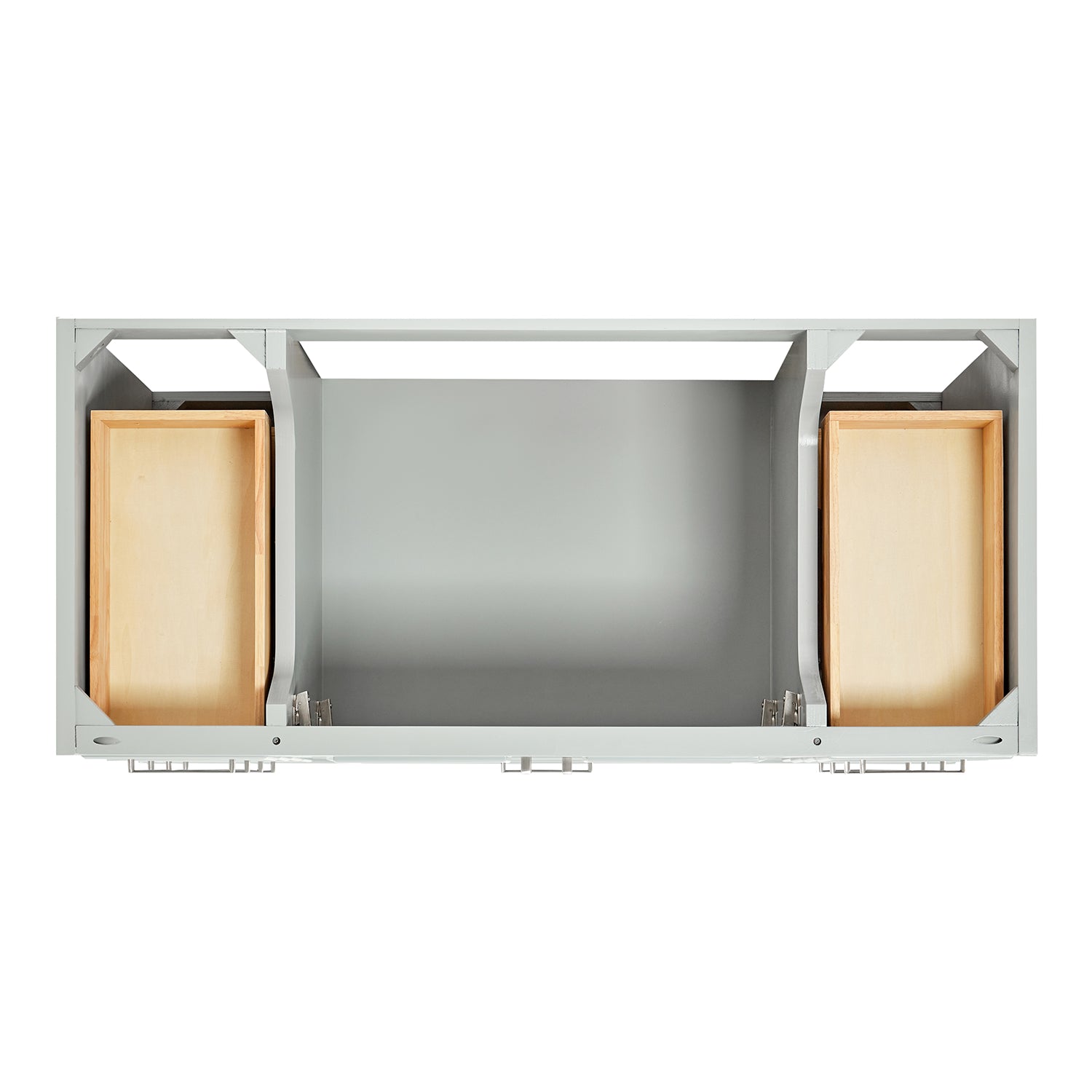 Langford 48-inch Grey bathroom vanity on white back ground top down