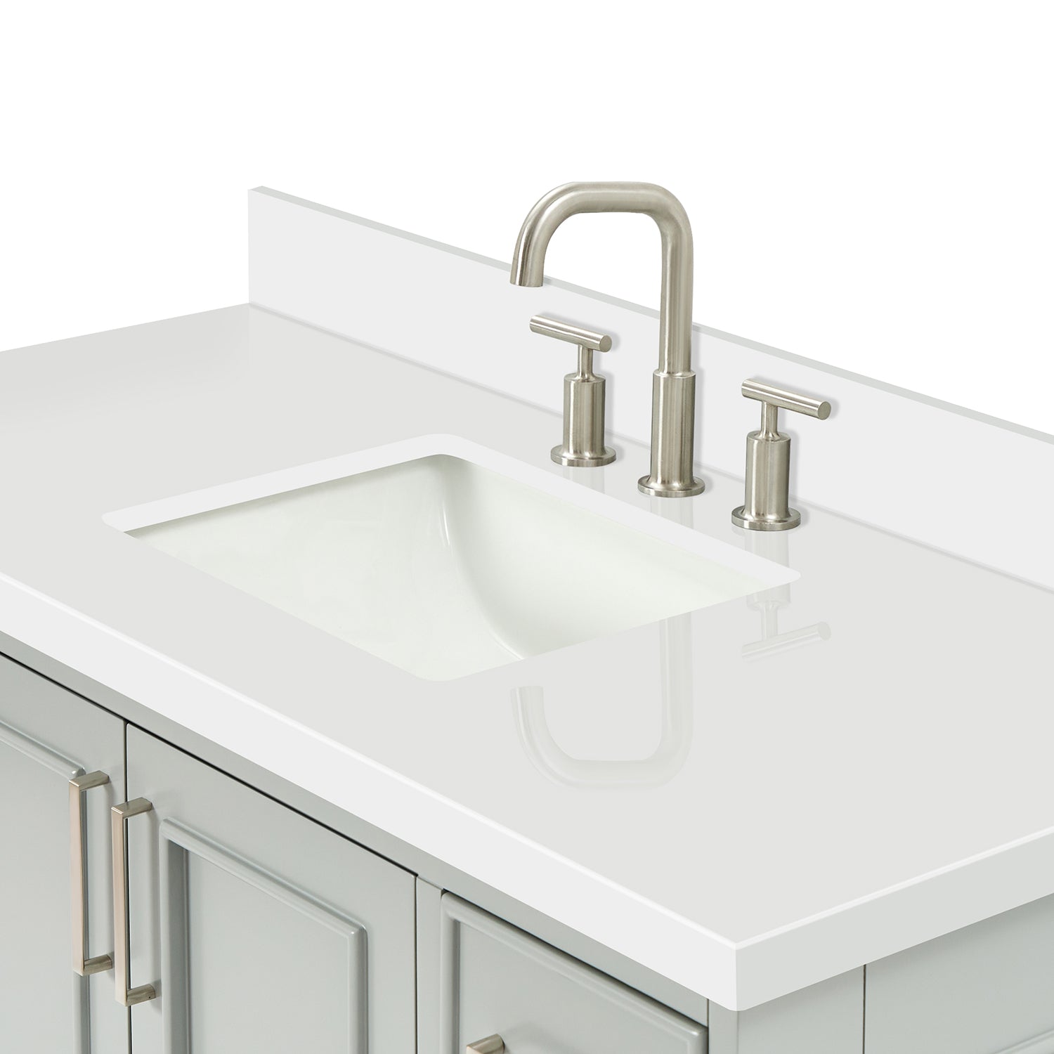 Langford 48-inch Grey bathroom vanity on detail 2