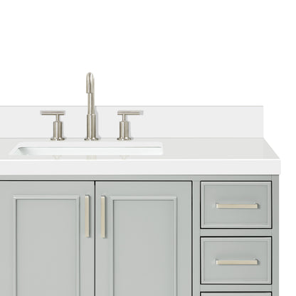 Langford 48-inch Grey bathroom vanity on detail 3