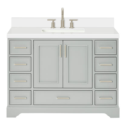 Langford 48-inch Grey bathroom vanity on white back ground front view main image