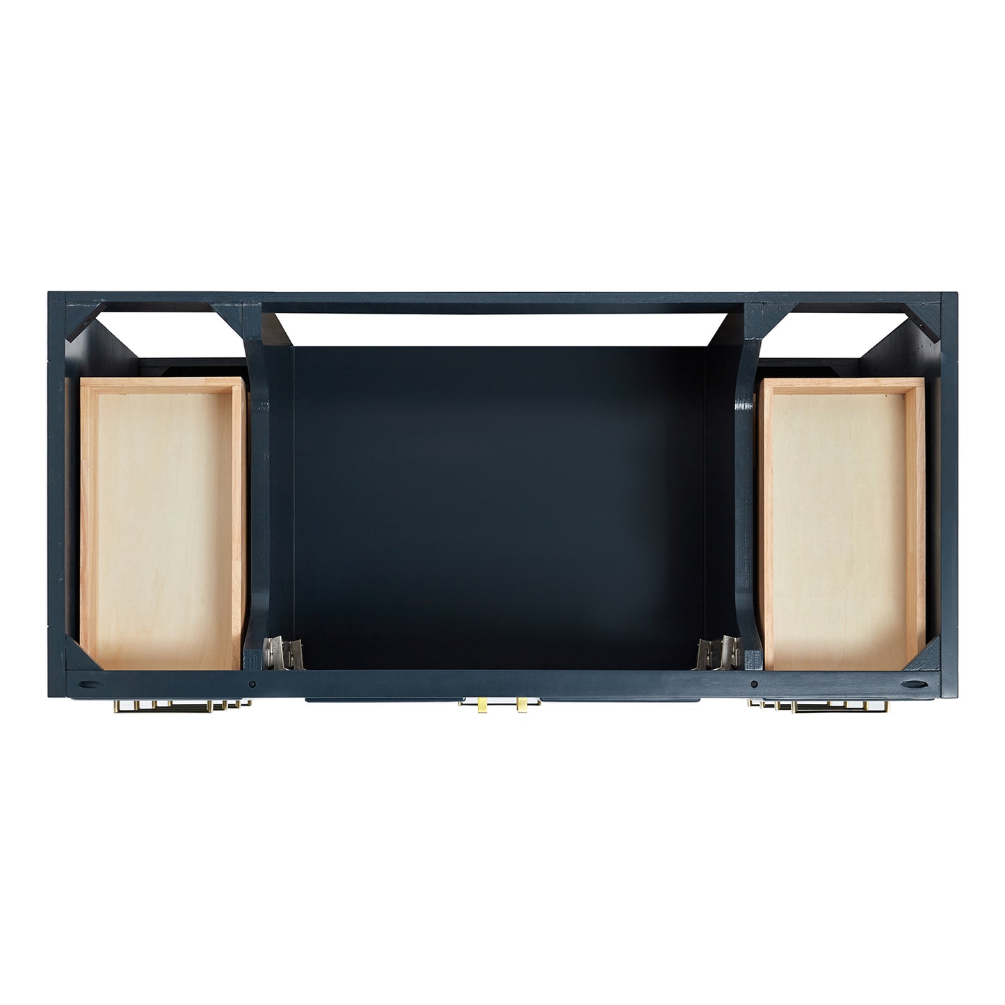Langford 48-inch Midnight Blue bathroom vanity on white back ground top down