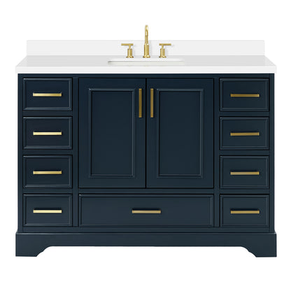 Langford 48-inch Midnight Blue bathroom vanity on white back ground front view main image