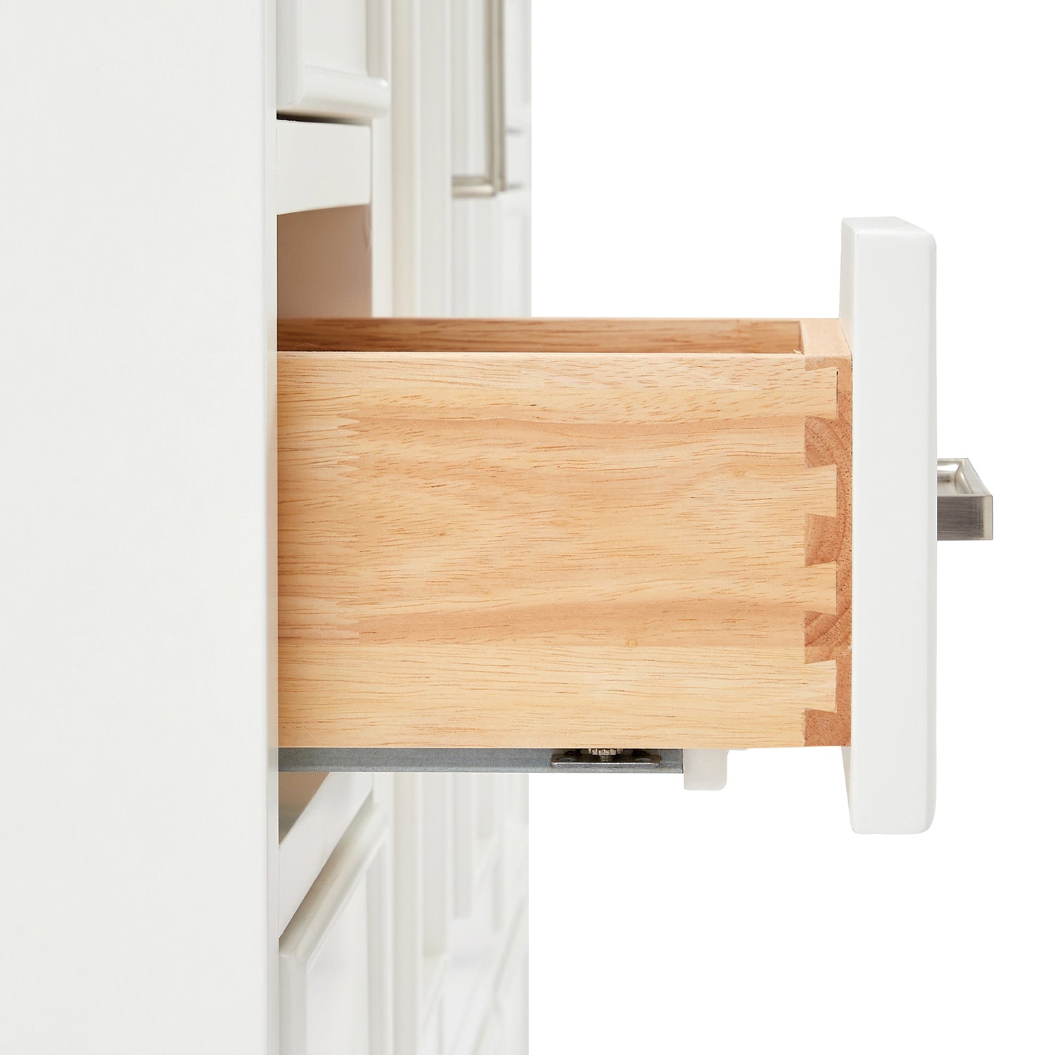 Langford 48-inch White bathroom vanity on detail 1