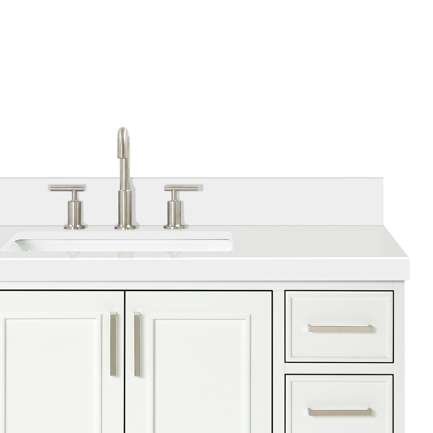 Langford 48-inch White bathroom vanity on detail 2