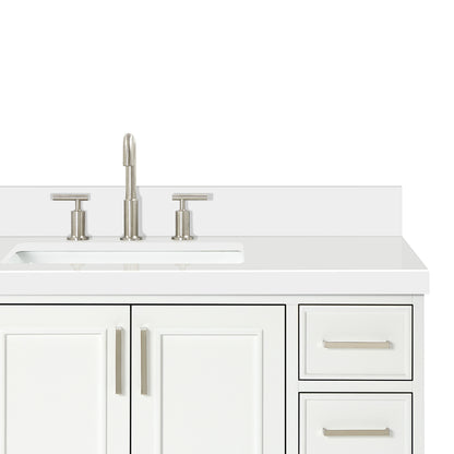 Langford 48-inch White bathroom vanity on detail 2