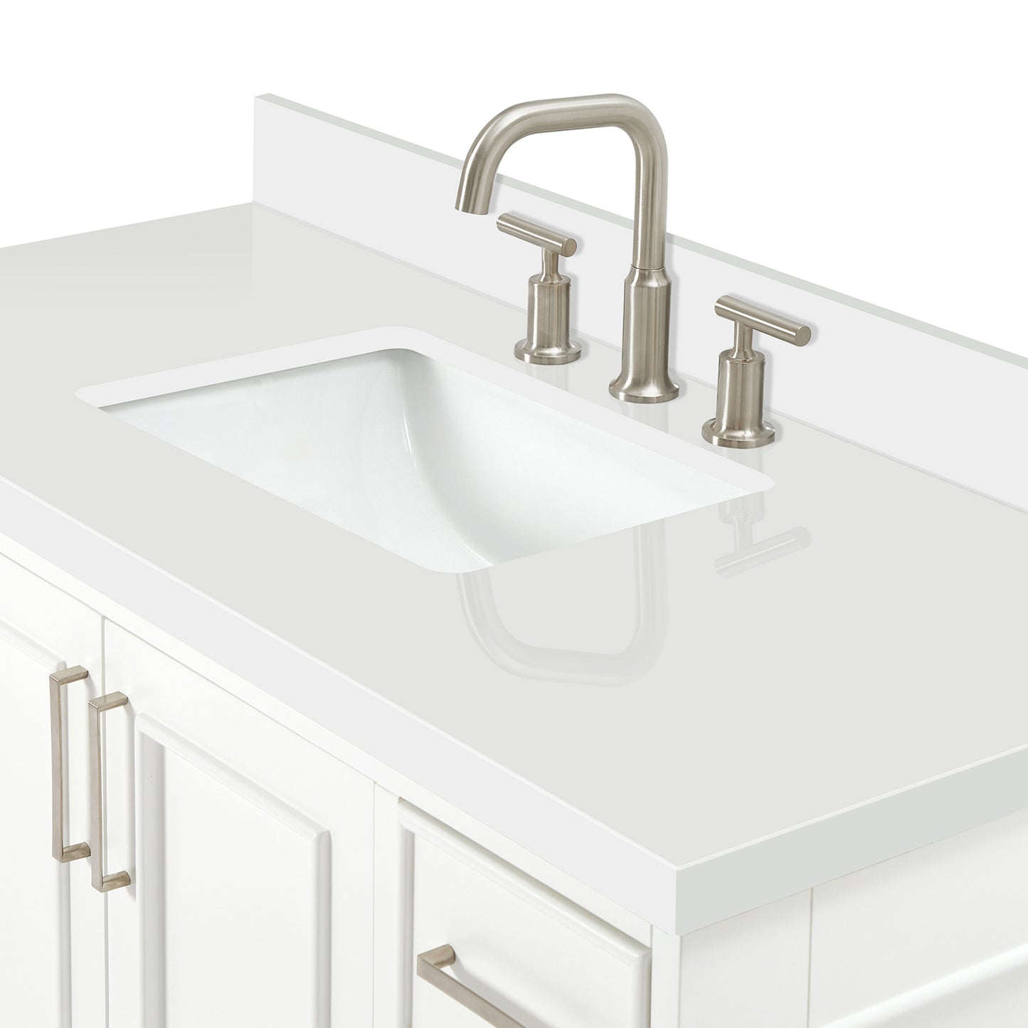 Langford 48-inch White bathroom vanity on detail 3