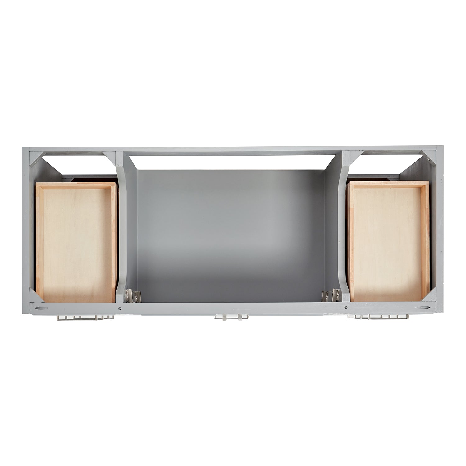 Langford 54-inch Grey bathroom vanity on white back ground top down