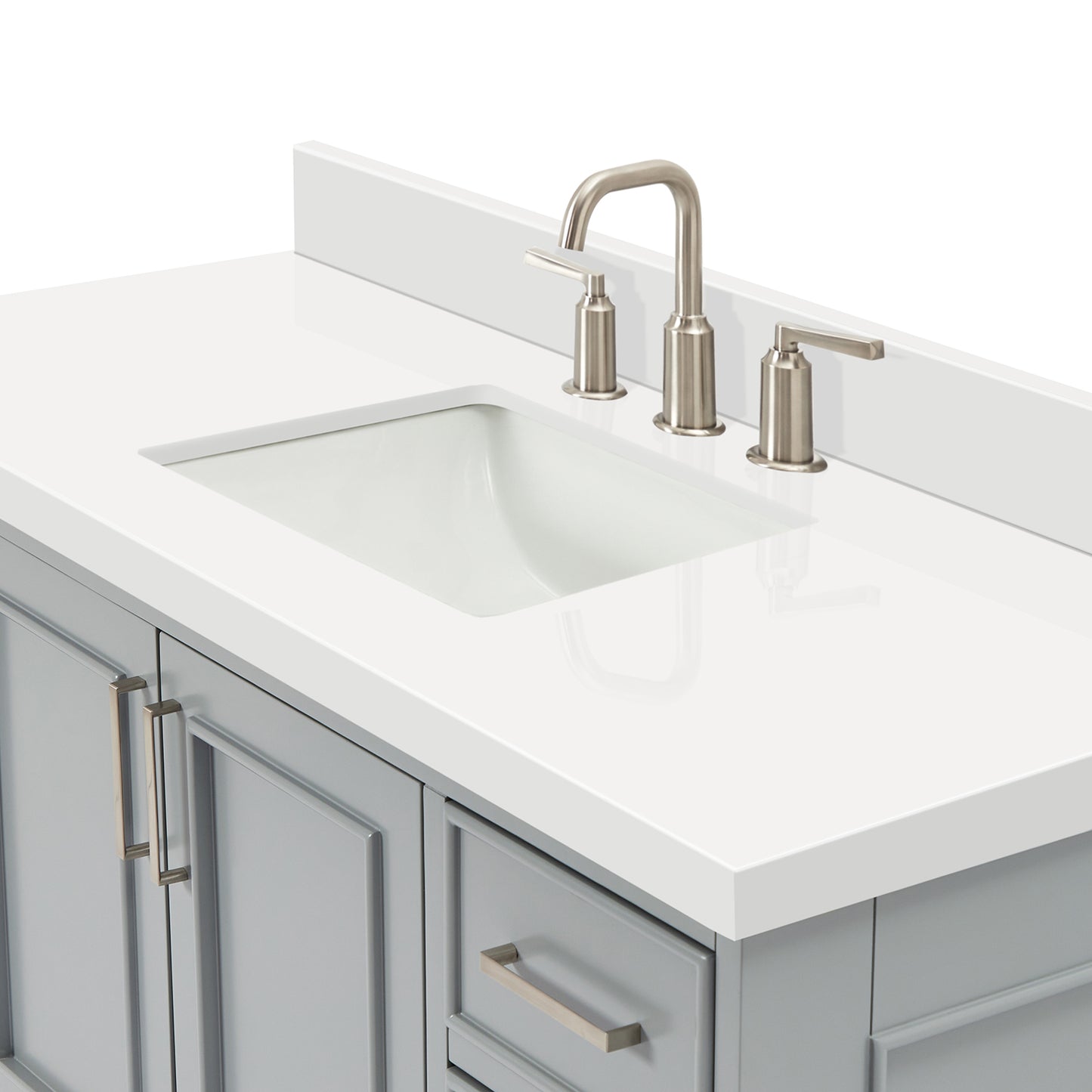 Langford 54-inch Grey bathroom vanity on detail 2