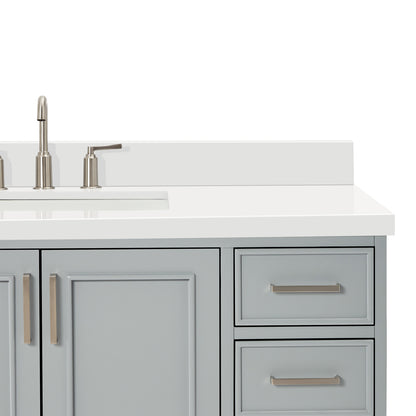 Langford 54-inch Grey bathroom vanity on detail 3