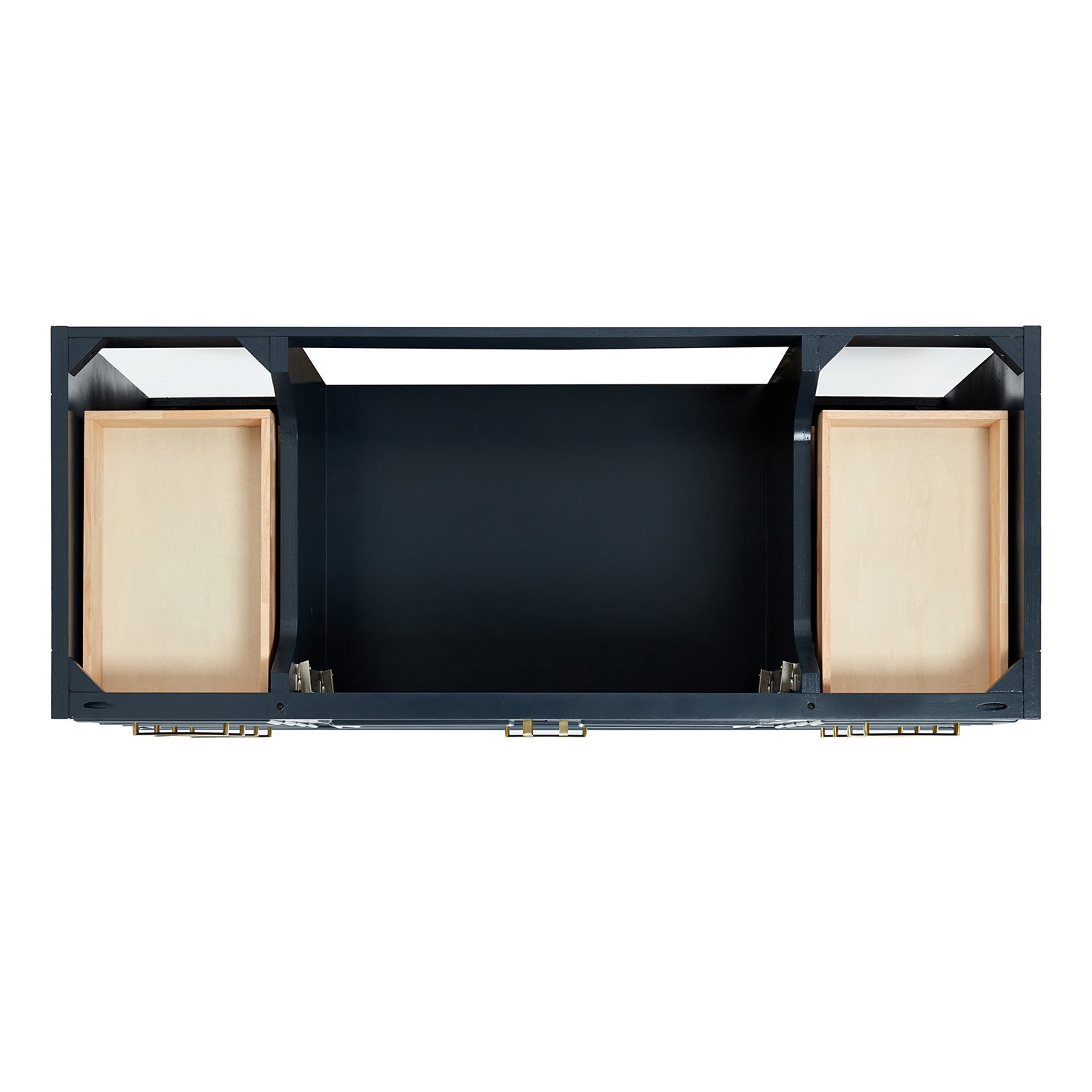 Langford 54-inch Midnight Blue bathroom vanity on white back ground top down