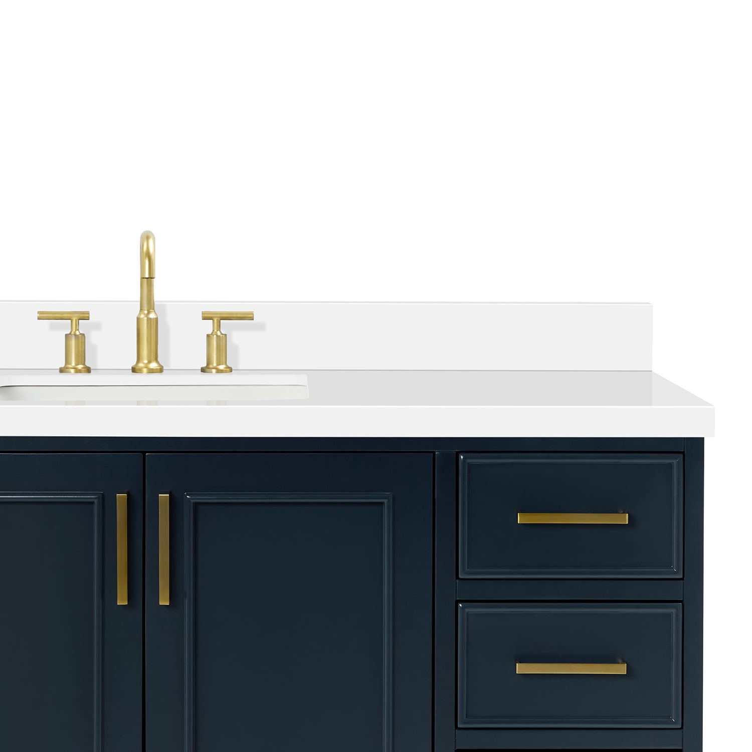 Langford 54-inch Midnight Blue bathroom vanity on detail 2