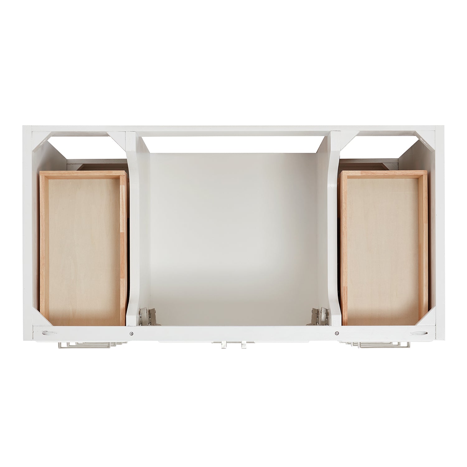 Langford 54-inch White bathroom vanity on white back ground top down
