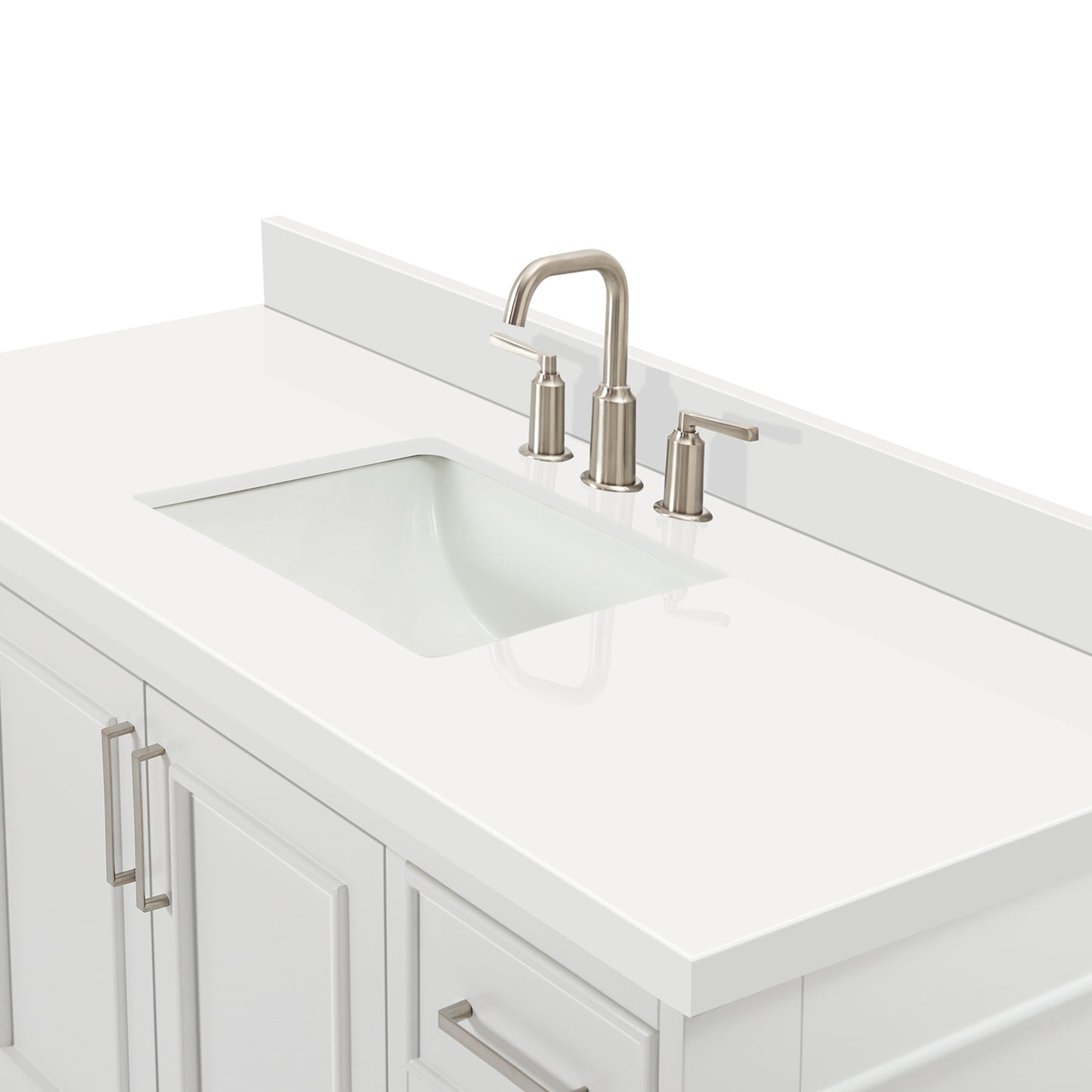 Langford 54-inch White bathroom vanity on detail 2