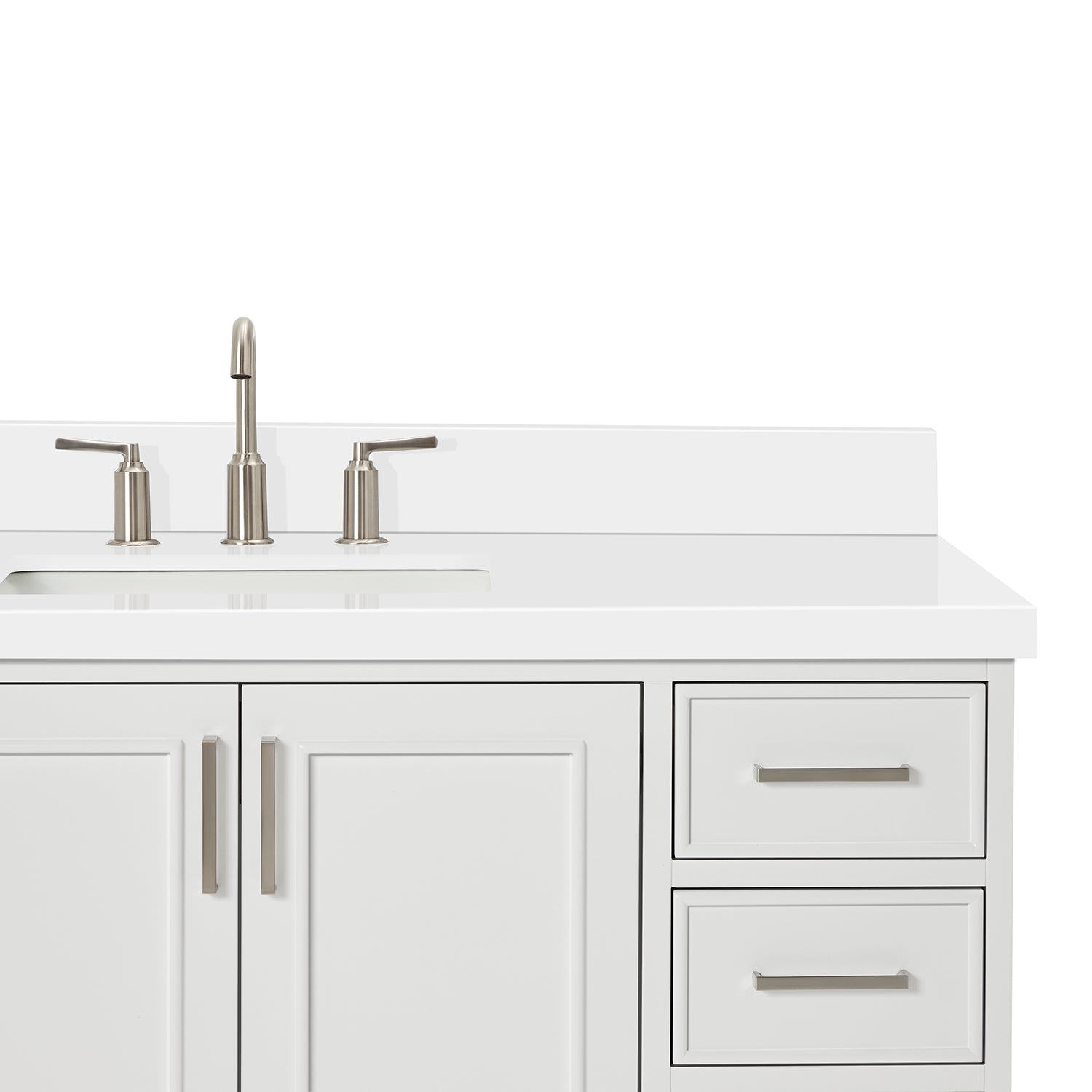 Langford 54-inch White bathroom vanity on detail 3