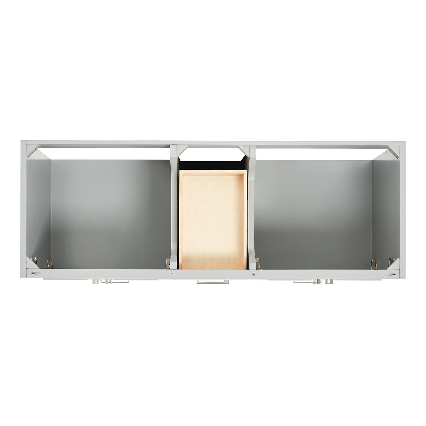 Langford 60-inch Grey bathroom vanity on white back ground top down