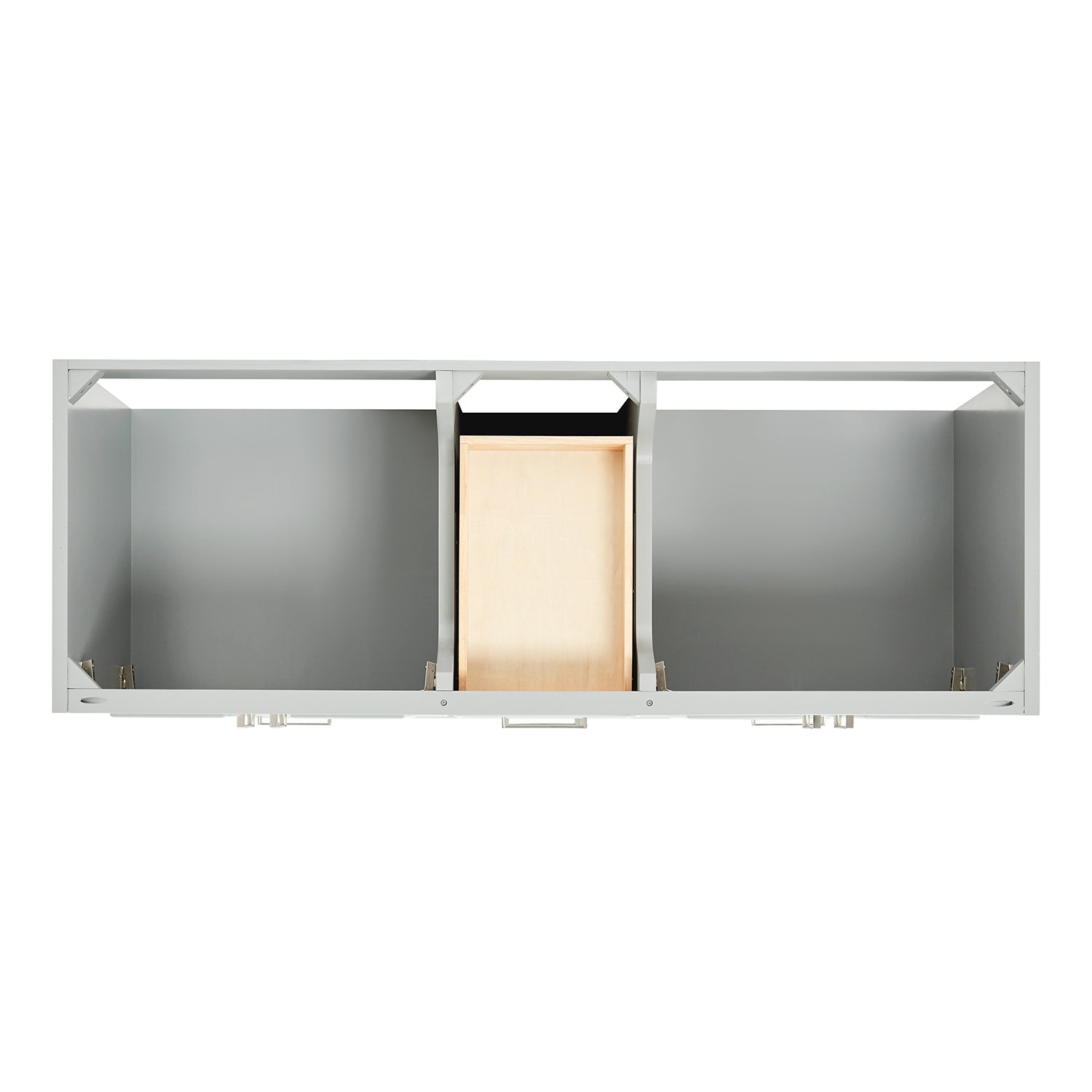 Langford 60-inch Grey bathroom vanity on white back ground top down
