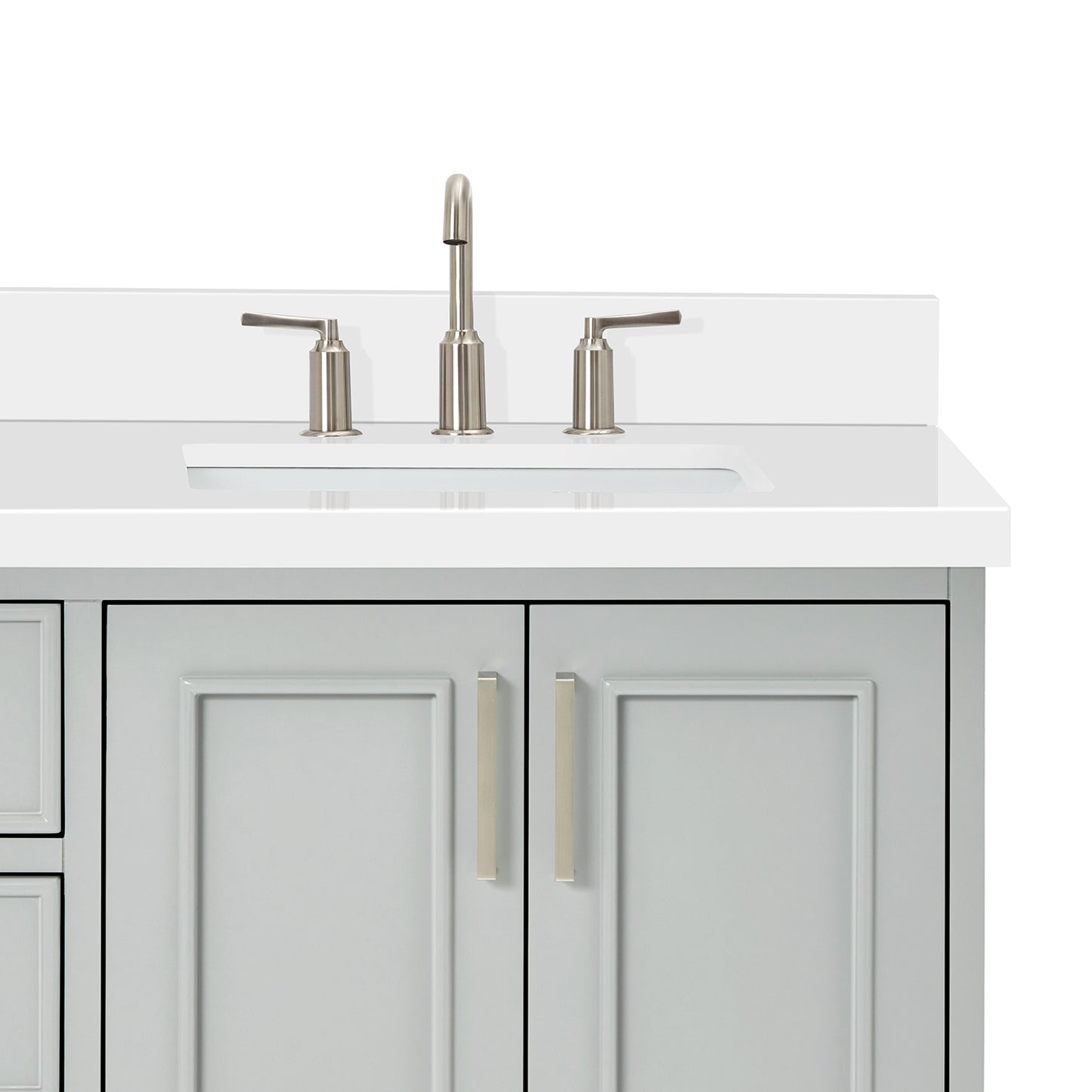 Langford 60-inch Grey bathroom vanity on detail 2
