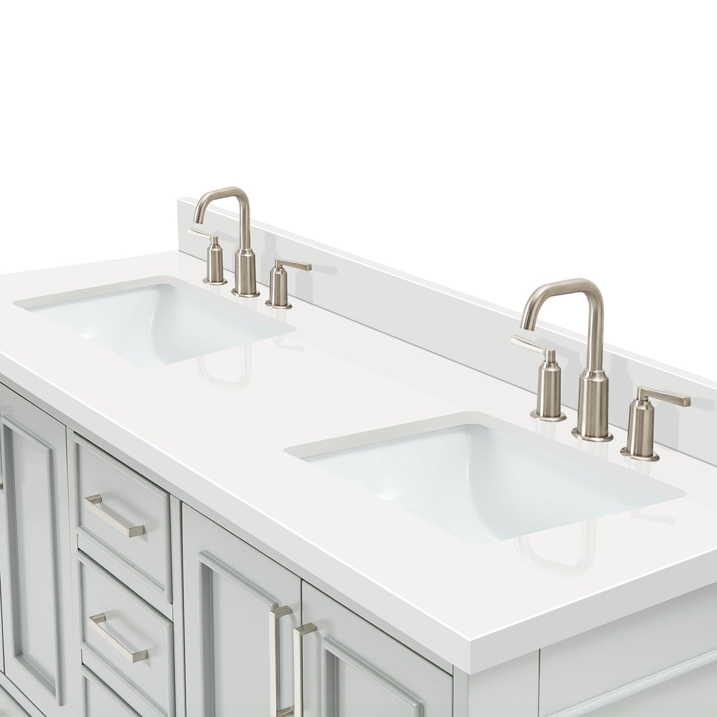 Langford 60-inch Grey bathroom vanity on detail 3