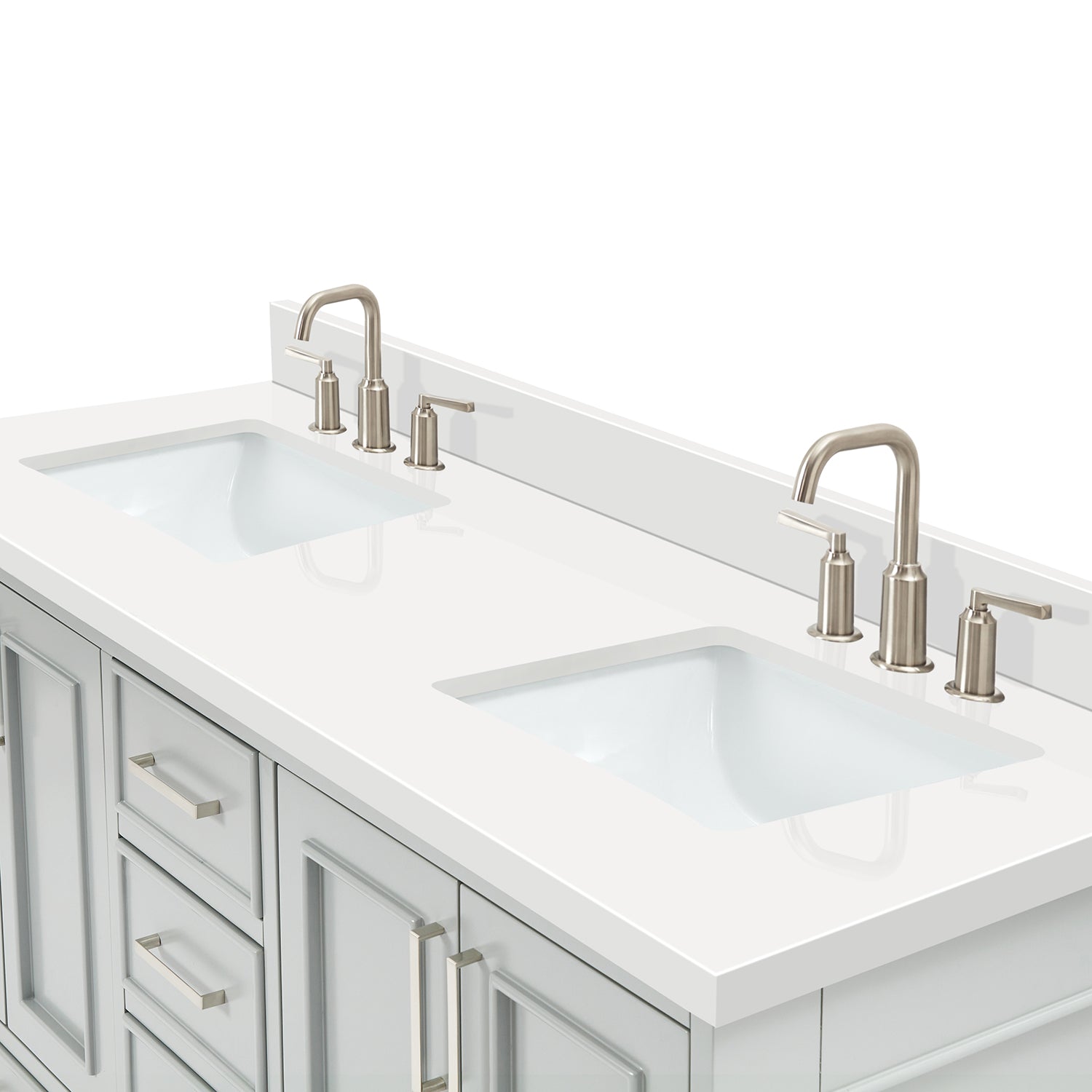Langford 60-inch Grey bathroom vanity on detail 3