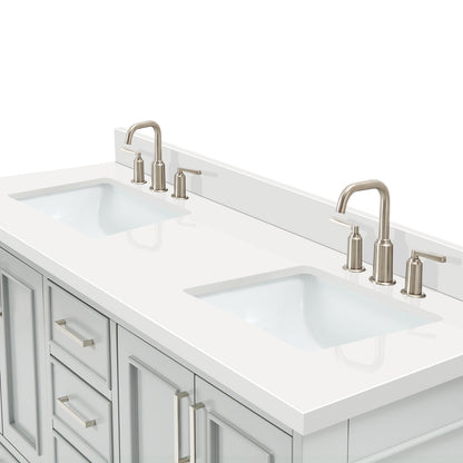Langford 60-inch Grey bathroom vanity on detail 3