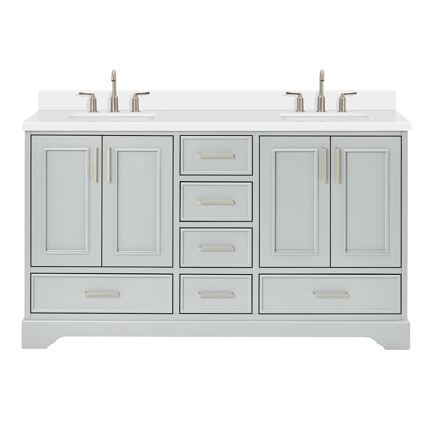 Langford 60-inch Grey bathroom vanity on white back ground front view main image