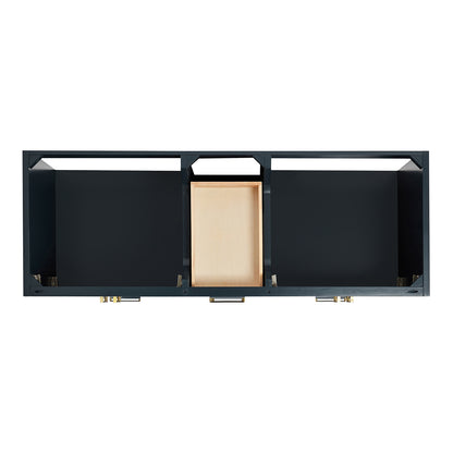 Langford 60-inch Midnight Blue bathroom vanity on white back ground top down