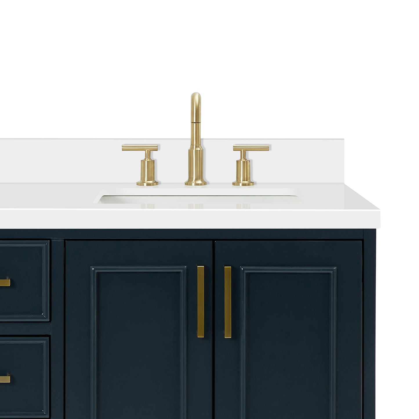 Langford 60-inch Midnight Blue bathroom vanity on detail 2
