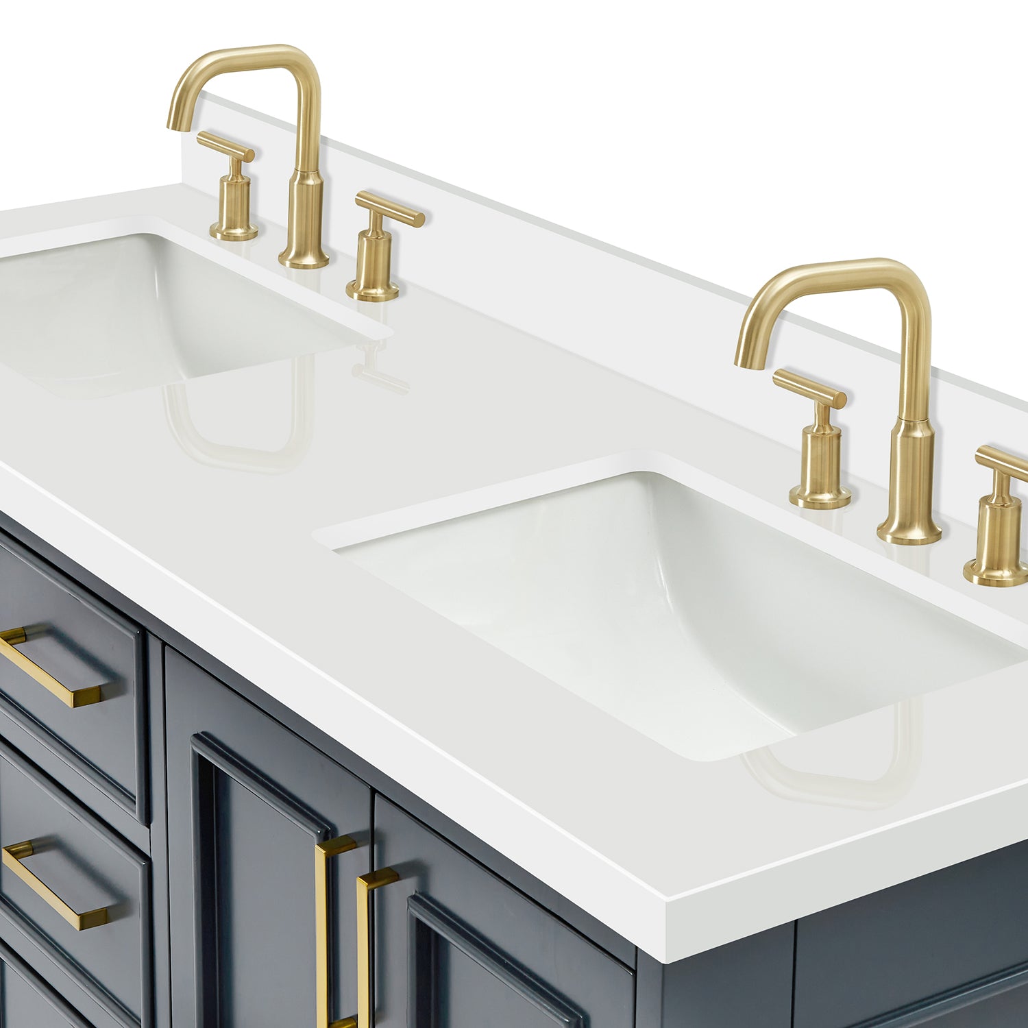 Langford 60-inch Midnight Blue bathroom vanity on detail 3