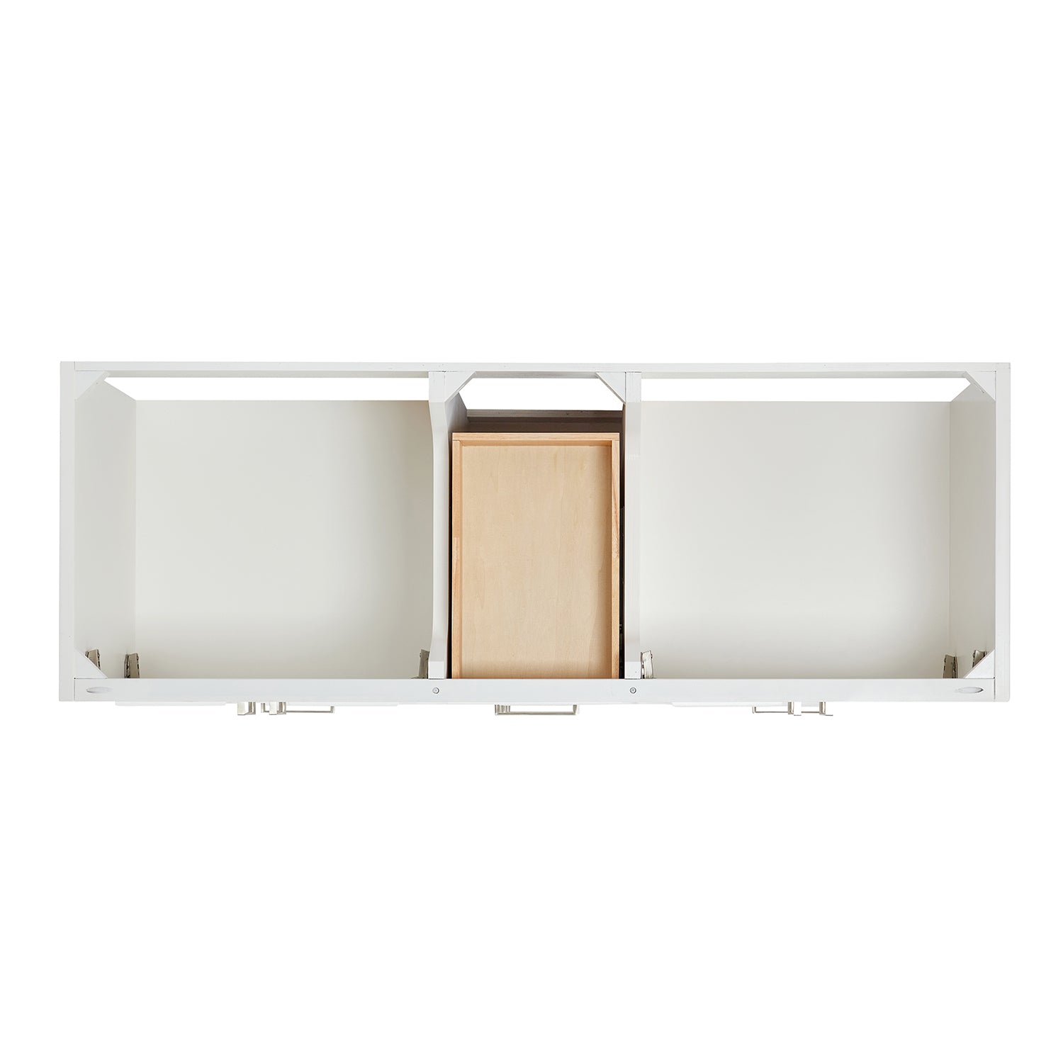 Langford 60-inch White bathroom vanity on white back ground top down
