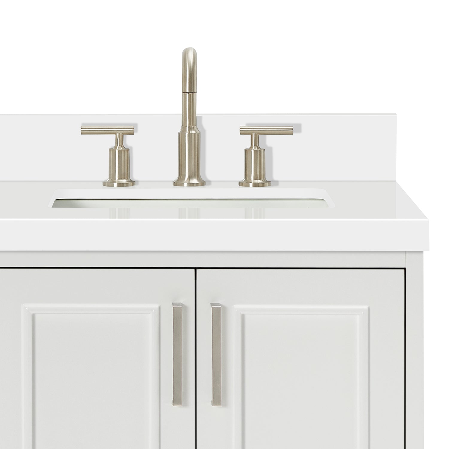 Langford 60-inch White bathroom vanity on detail 2