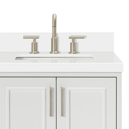 Langford 60-inch White bathroom vanity on detail 2