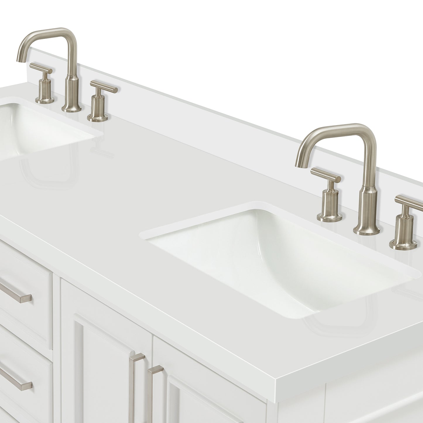 Langford 60-inch White bathroom vanity on detail 3