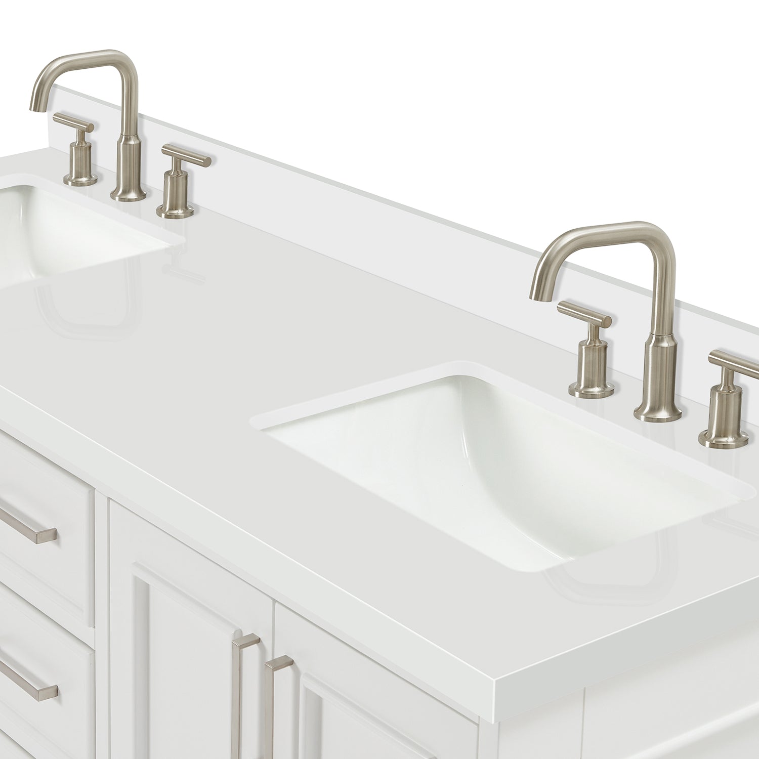 Langford 60-inch White bathroom vanity on detail 3
