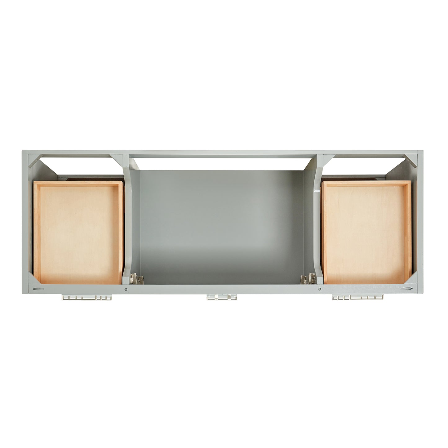 Langford 60-inch Grey bathroom vanity on white back ground top down