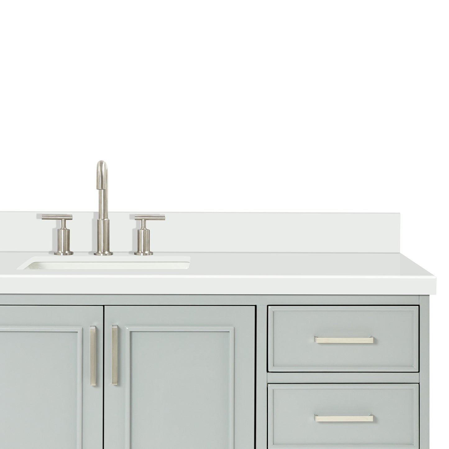 Langford 60-inch Grey bathroom vanity on detail 2