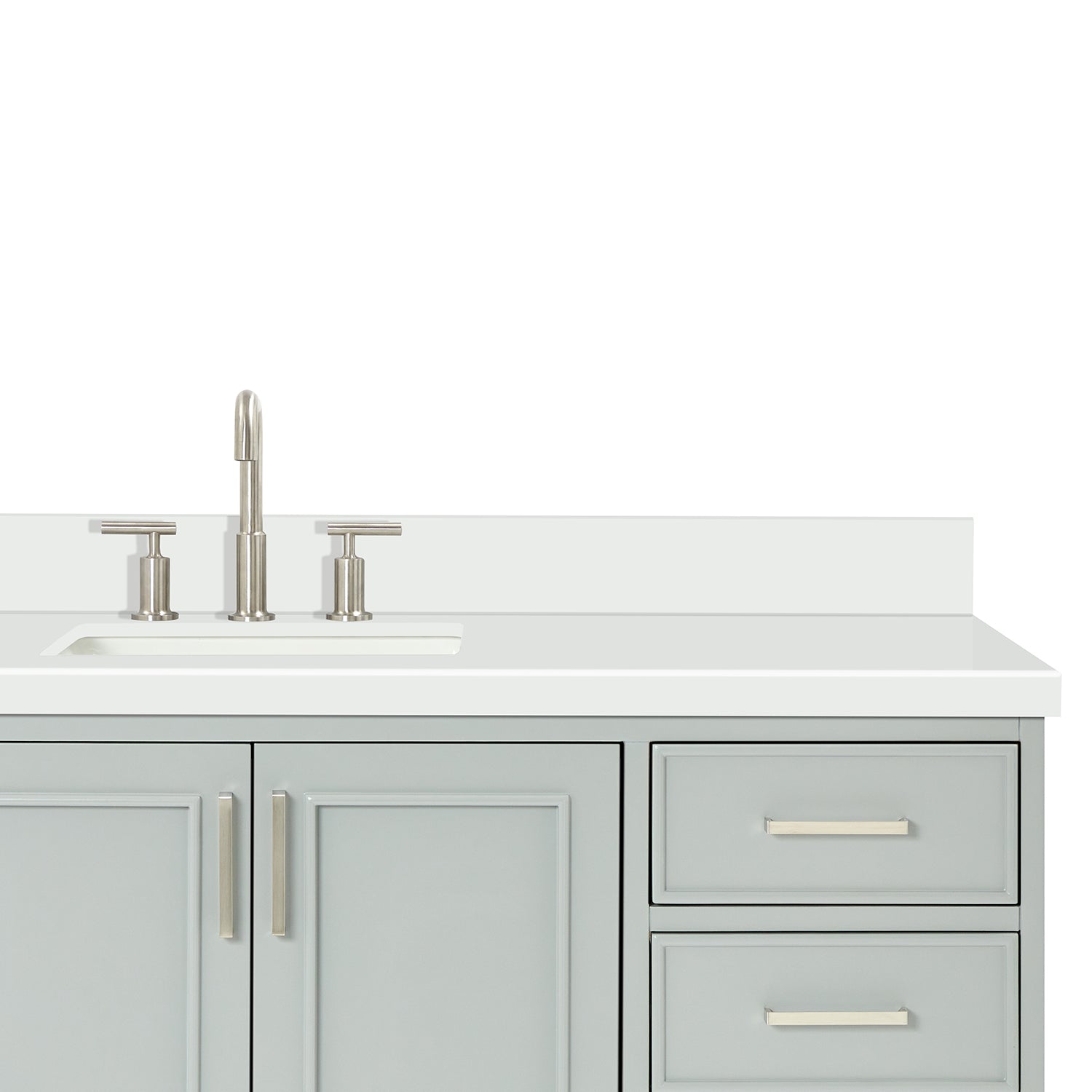 Langford 60-inch Grey bathroom vanity on detail 2