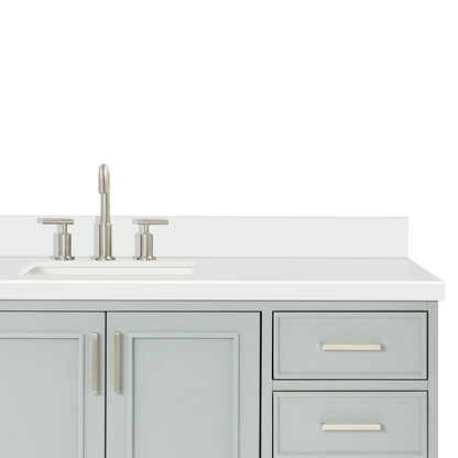 Langford 60-inch Grey bathroom vanity on detail 2