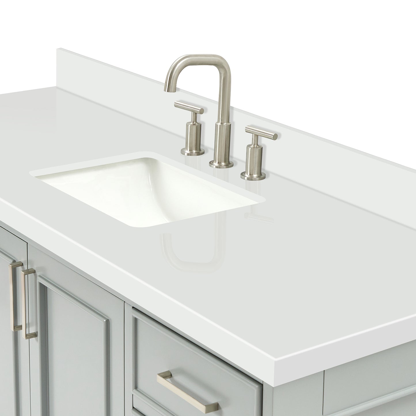 Langford 60-inch Grey bathroom vanity on detail 3
